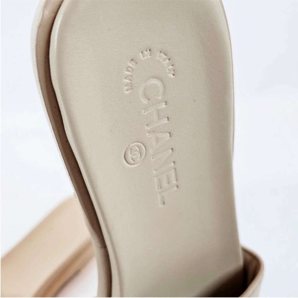 Chanel Beige Slide Sandals - Picture 12 of 16
